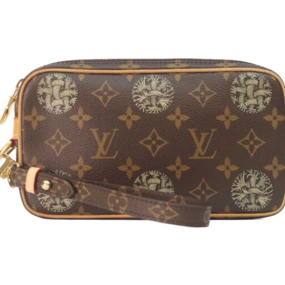 LOUIS VUITTON Authentic Brown Monogram Pochette Clutch Bag
